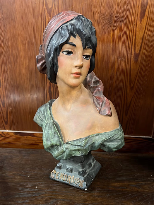 ART NOUVEAU CHAULK GYPSIE BUST