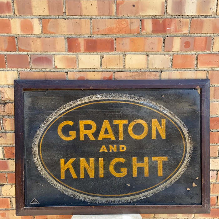 GRATON AND KNIGHT SIGN ON CARDBOARD