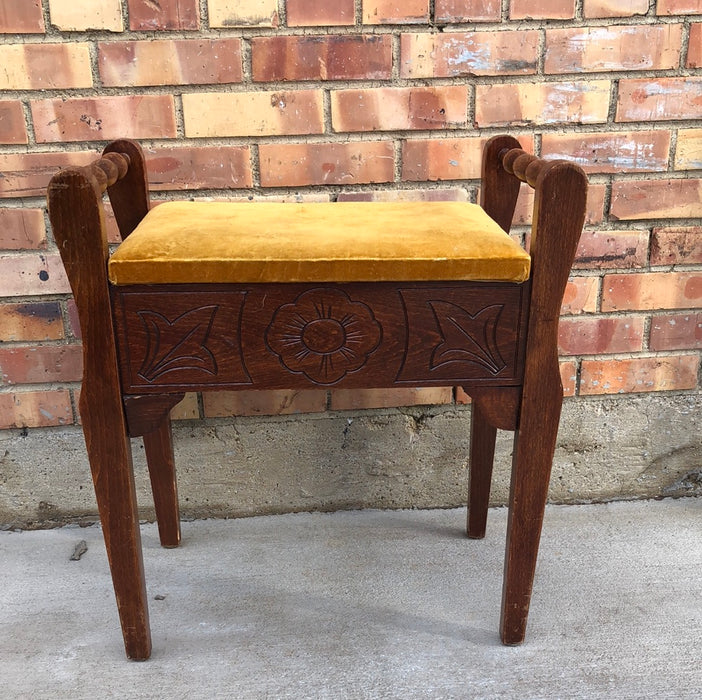 FLOWER CARVED VANITY BENCH