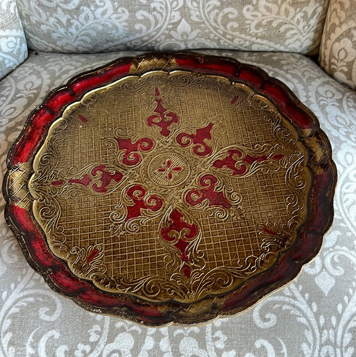 SMALL ROUND FLORENTINE TRAY