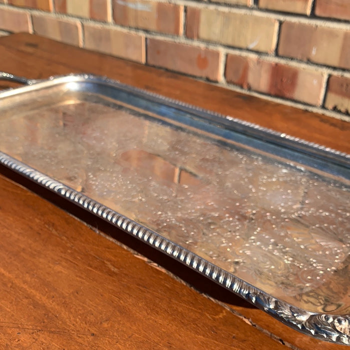 SHEFFIELD RECTANGULAR SILVER PLATE TRAY WITH HANDLES
