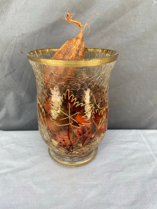 CRACKLED GLASS VASE