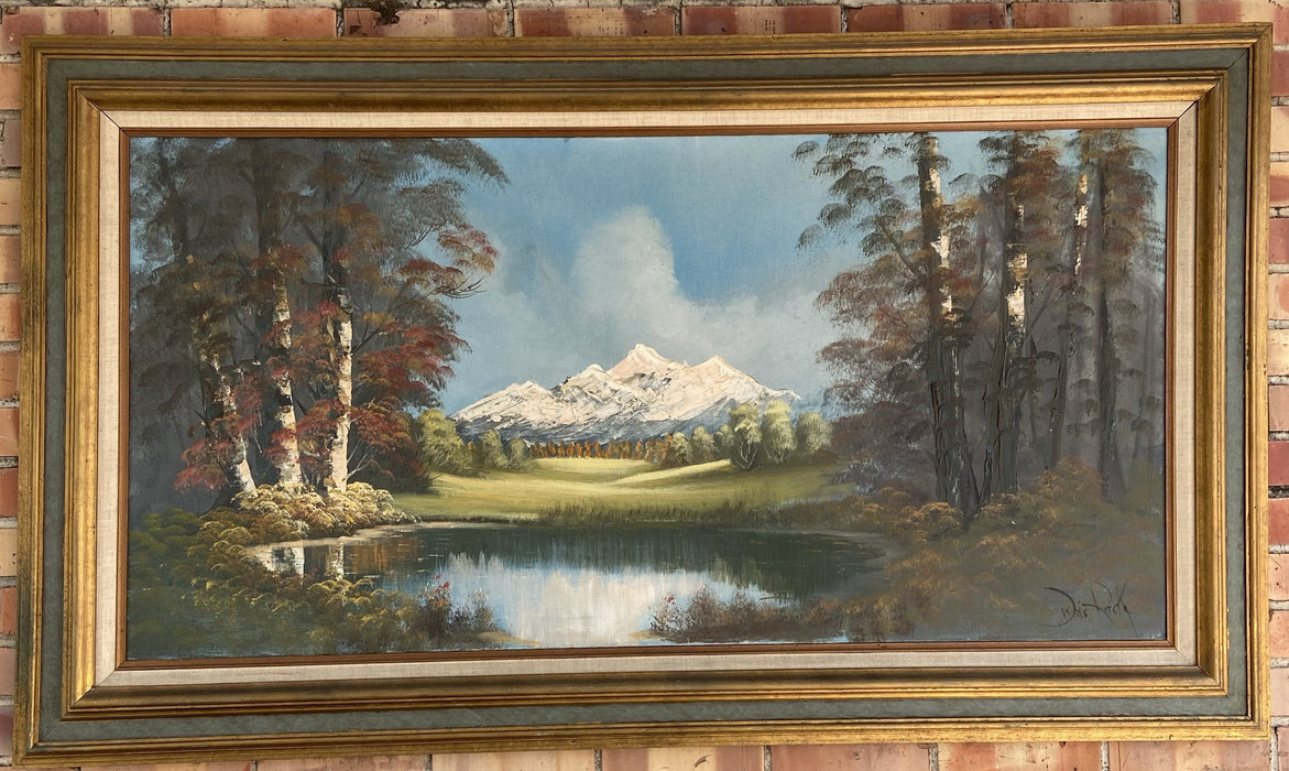 LARGE MOUNTAINSCAPE OIL PAINTING