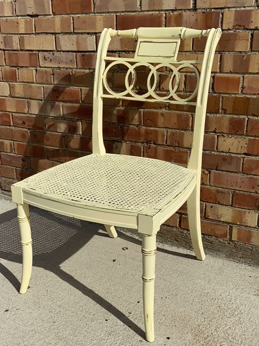 YELLOW CANE SEAT CHAIR - AS FOUND