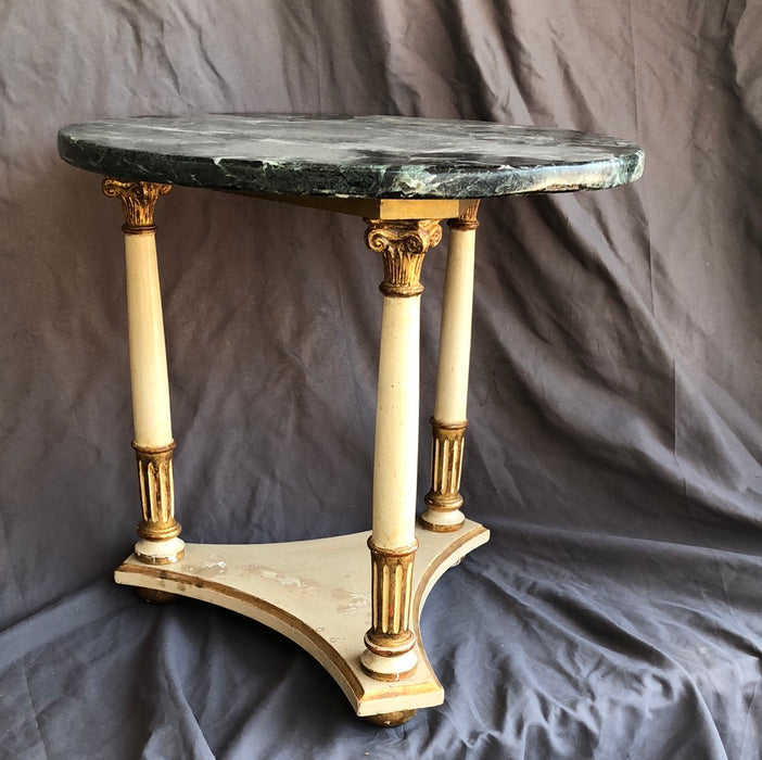 PAIR OF SMALL MARBLE TOP TABORETS