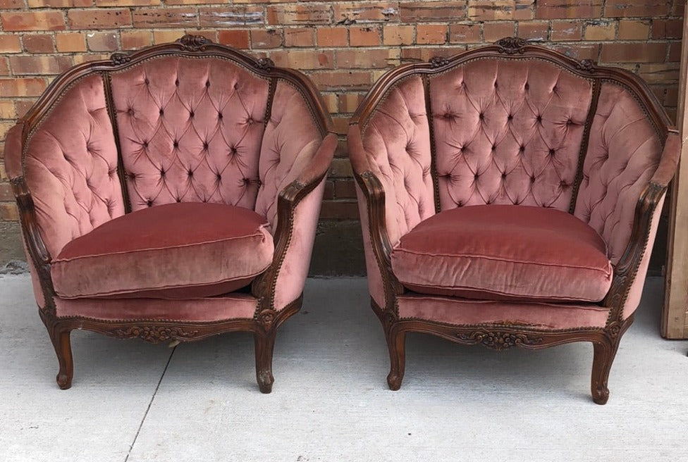 PAIR OF MAUVE BERGER CHAIRS