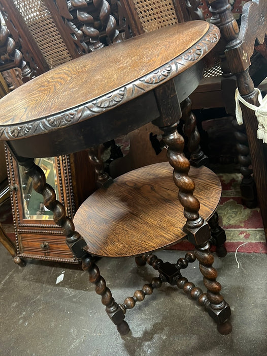 ROUND ENGLISH OAK 2 TIER TABLE