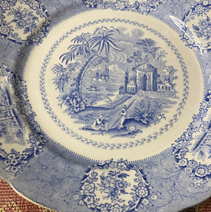 RIDGEWAY'S ORIENTAL MOTIF LIGHT BLUE TRANSFERWARE PLATE