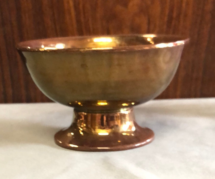 SIMPLE COPPER LUSTER FOOTED BOWL