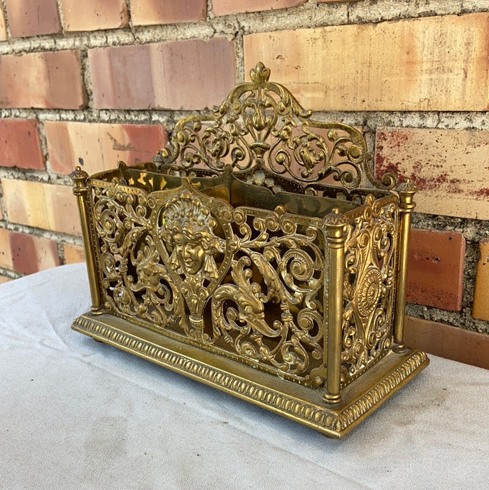 ORNATE BRASS LETTER HOLDER