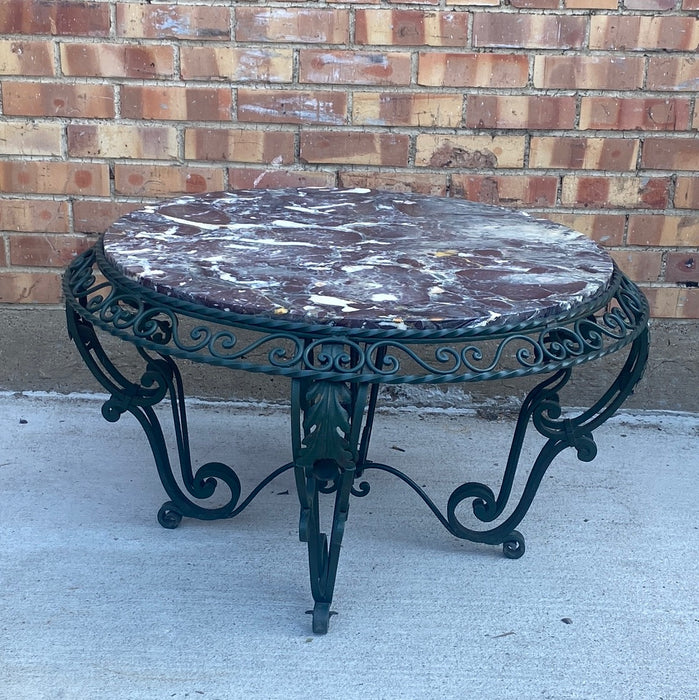 ROUND IRON MARBLE TOP TABLE