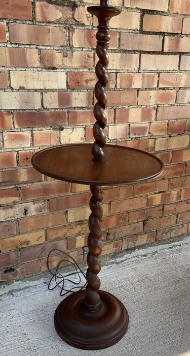 BARLEY TWIST FLOOR LAMP WITH TABLE BUILT INTO IT