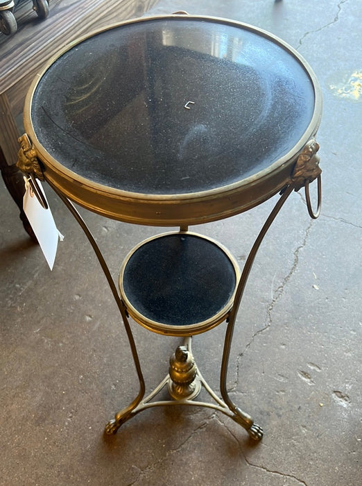 BRASS 2 TIER STAND WITH LIONS