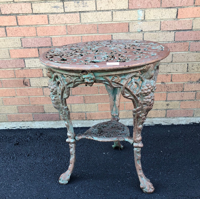 CAST IRON PUB TABLE WITH GRAPES