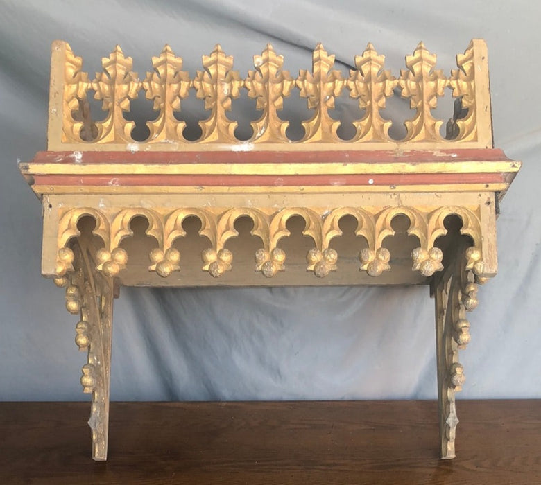 ORNATE GILT GOTHIC CARVED WOOD SCONCE SHELF