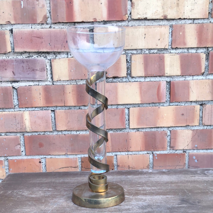 BRASS CLAD CHAMPAGNE GLASS OR VASE