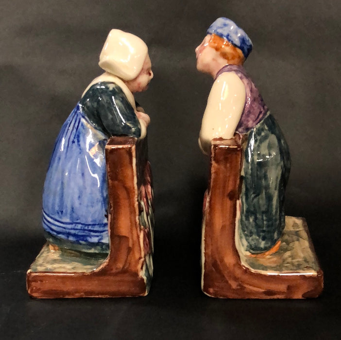 PAIR OF ROOKWOOD BOOKENDS SIGNED BY SALLY TOOHEY