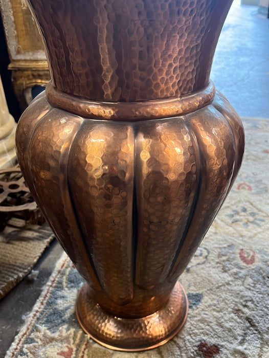 HAMMERED COPPER VASE OR UMBRELLA HOLDER