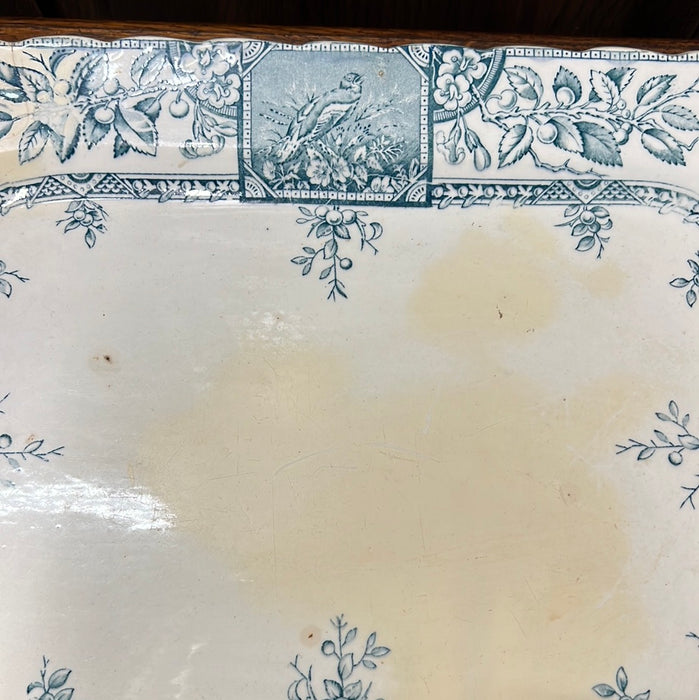 LARGE TEAL AS IS IRONSTONE PLATTER
