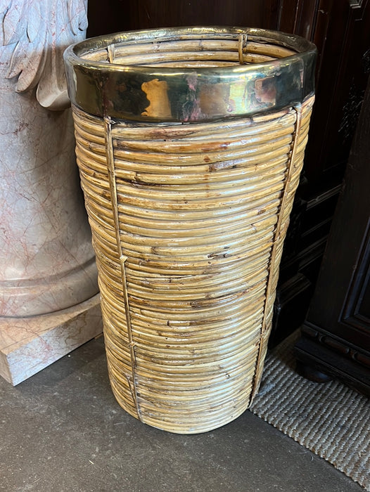 BAMBOO WITH BRASS RIM UMBRELLA HOLDER