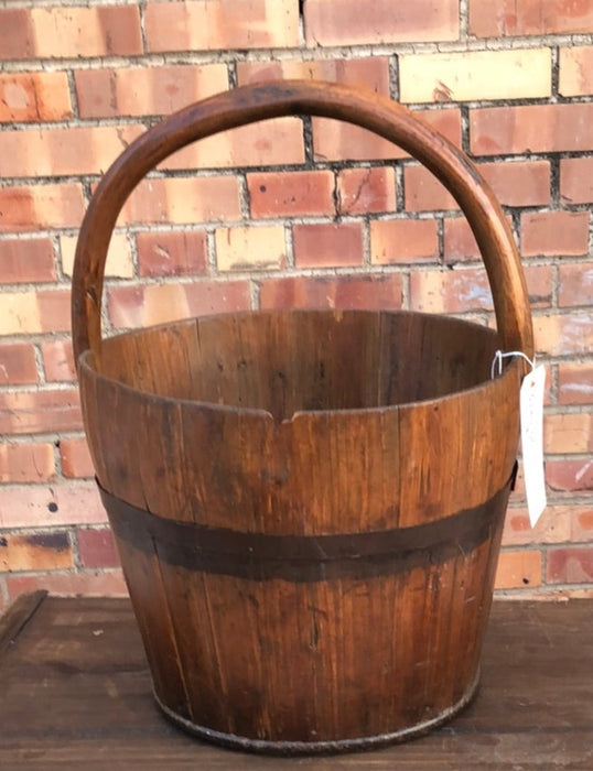 ASIAN WOOD BUCKET AS FOUND