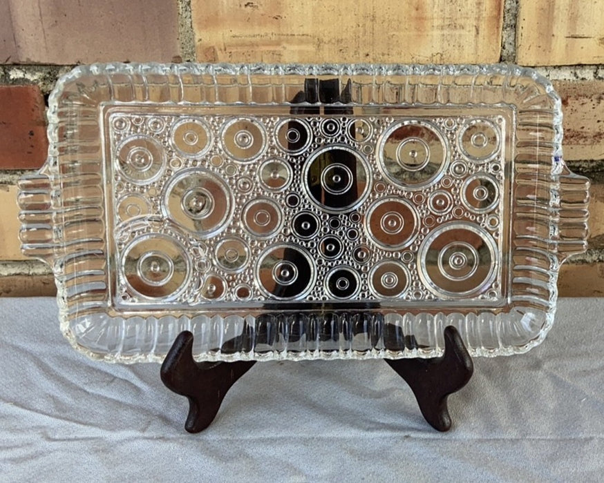 RECTANGULAR GLASS TRAY WITH CIRCLES