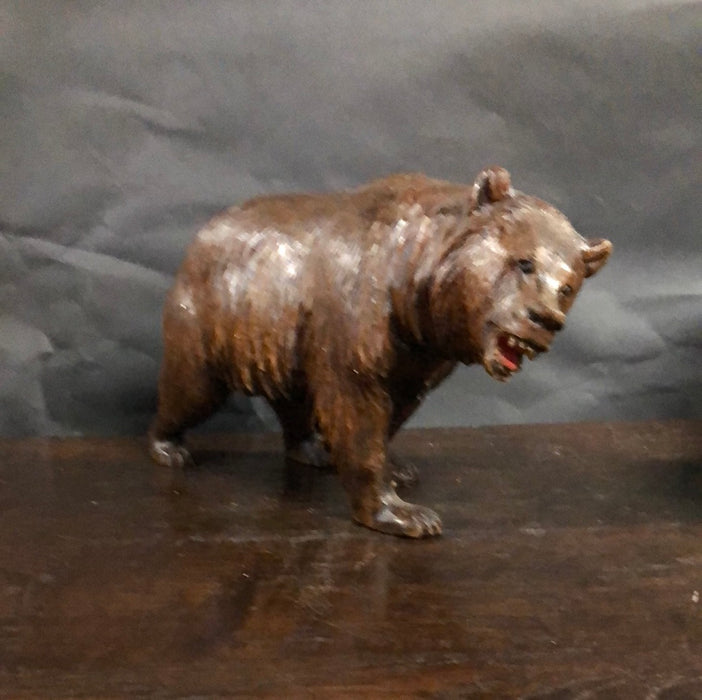 CARVED BLACK FOREST WALKING BEAR