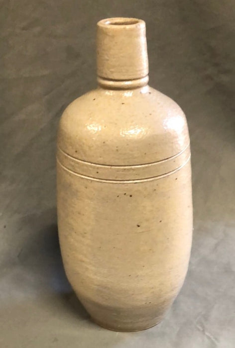 SMALL HAND THROWN CROCK GRAY BOTTLE