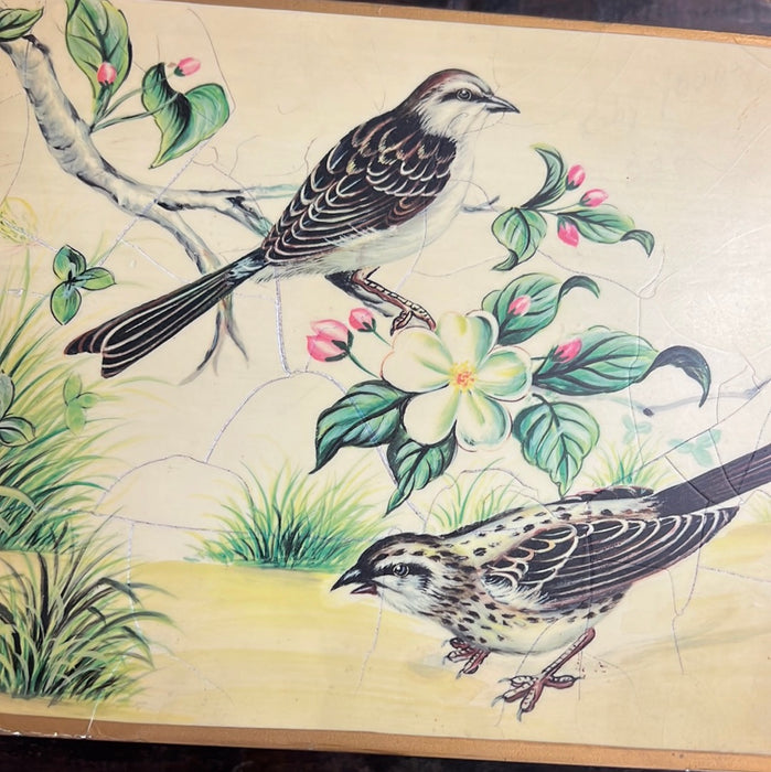 AS IS YELLOW ASIAN BOX WITH BIRDS