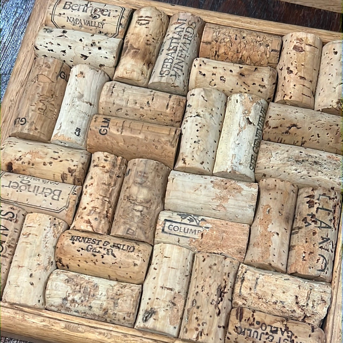 MEDIUM FRAMED SET OF BOTTLE CORKS