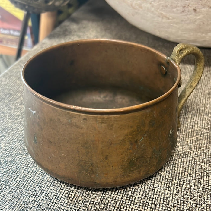 COPPER CUP WITH BRASS HANDLE