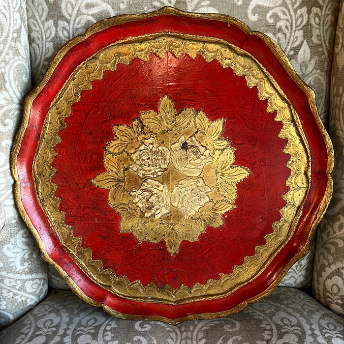 LARGE ROUND FLORENTINE TRAY