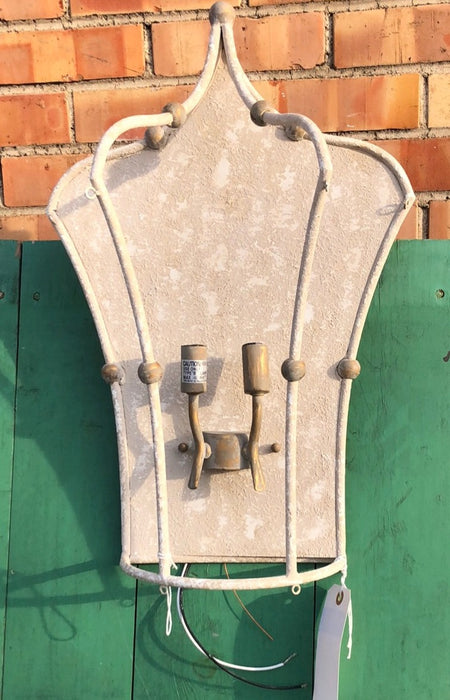WHITE AND GREY PAINTED SCONCE