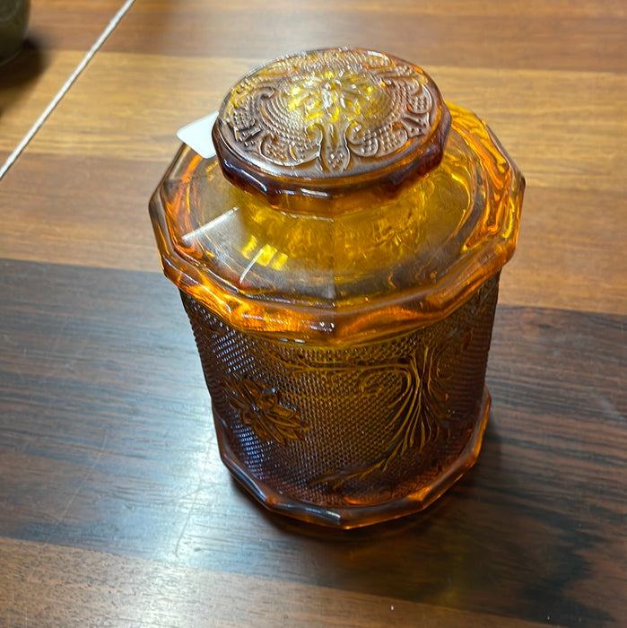 AMBER GLASS CANISTER