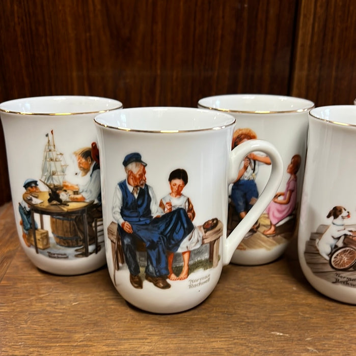 SET OF 8 NORMAN ROCKWELL MUGS