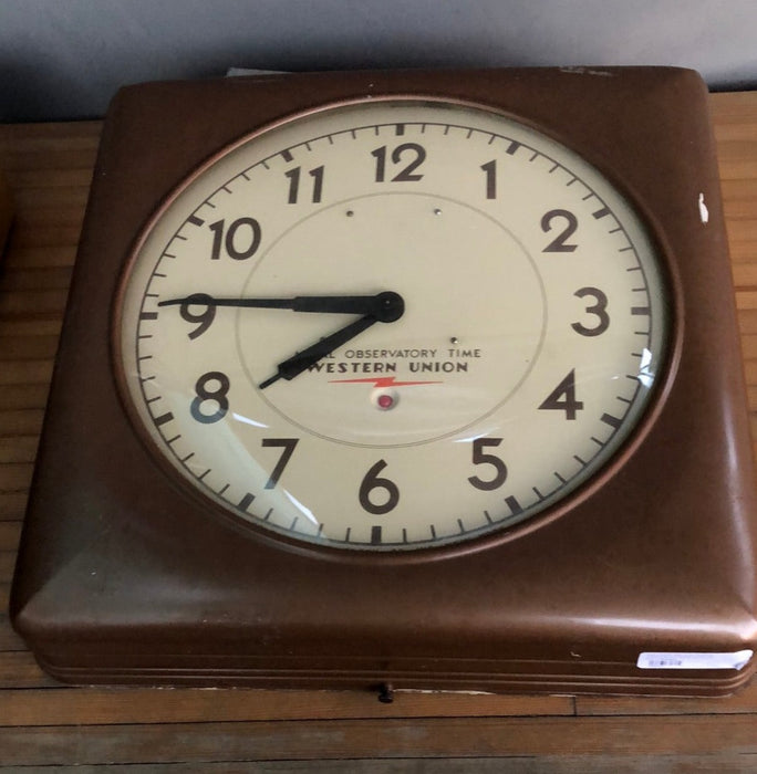 SQUARE METAL NAVAL OBSERVATORY CLOCK