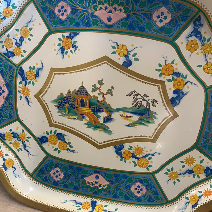 COLORFUL ENGLISH CHINOISERIE SERVING TRAY