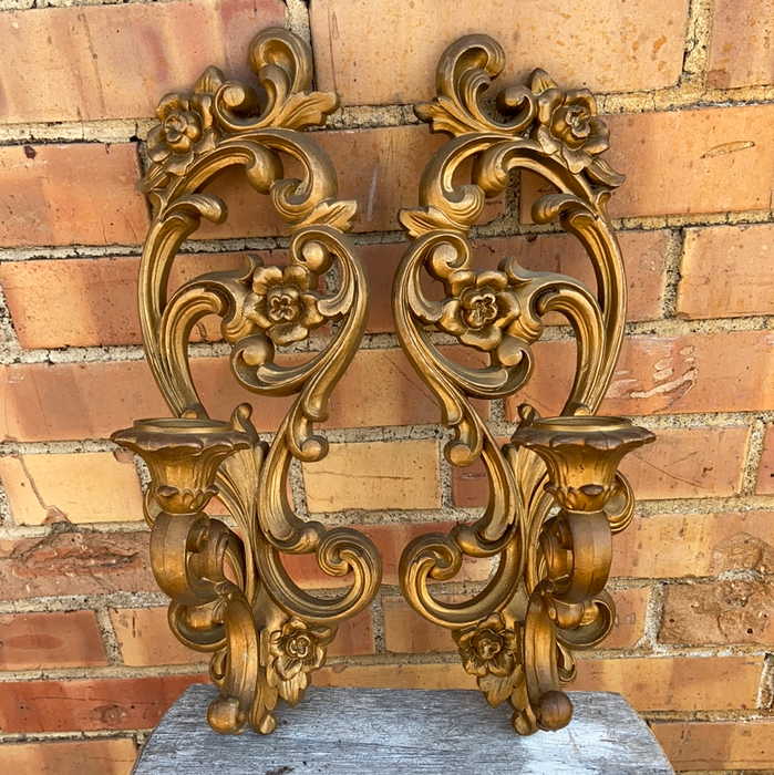 PAIR OF 1970S PLASTIQUE CANDLEABRAS