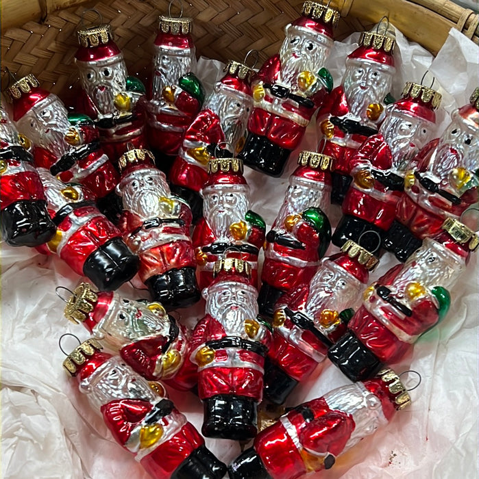 VINTAGE GLASS SANTA CLAUS ORNAMENT - EACH