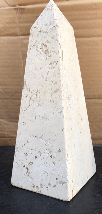 LARGE CREME DE FIL MARBLE OBELISK