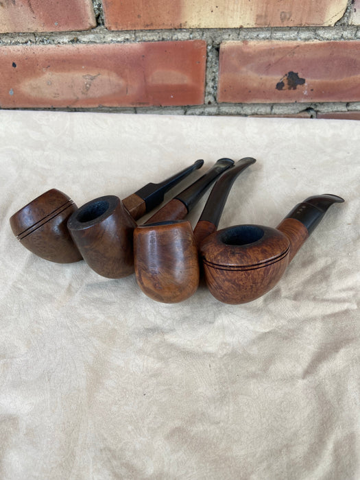 SET OF 4 WOODEN SMOKING PIPES