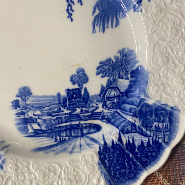 ARCADIA BLUE AND WHITE TRANSFERWARE LANDSCAPE PLATE