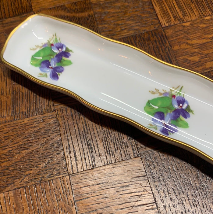 LIMOGES LONG NARROW FLORAL HAND PAINTES TRAY