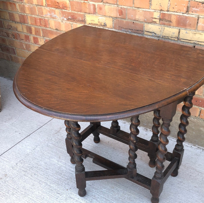 SMALL BARLEY TWIST DROP LEAF TABLE