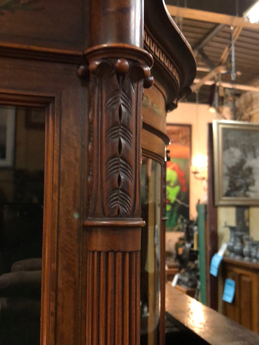 EDWARDIAN DISPLAY CASE WITH PAINTED FLORALS