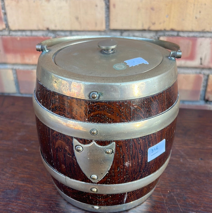 ENGLISH OAK BISCUIT BARREL