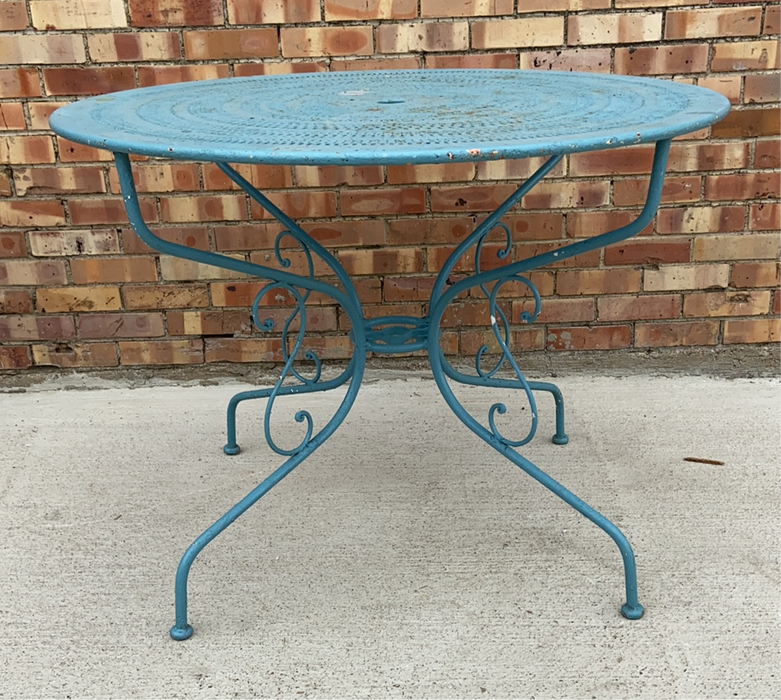 FRENCH IRON TURQUOISE TABLE FROM PARIS