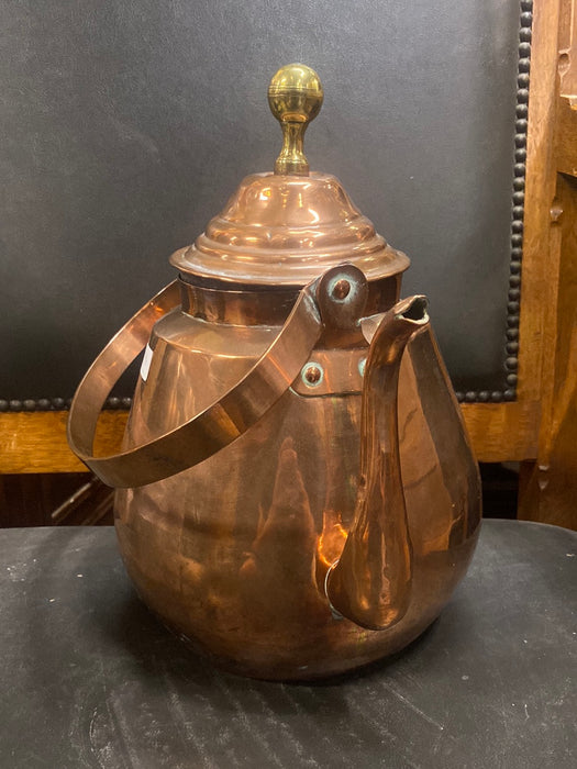 BRASS FINIAL TOP COPPER TEA POT