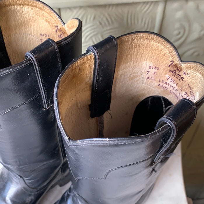 TONY LAMA BLACK WOMENS WESTERN BOOTS