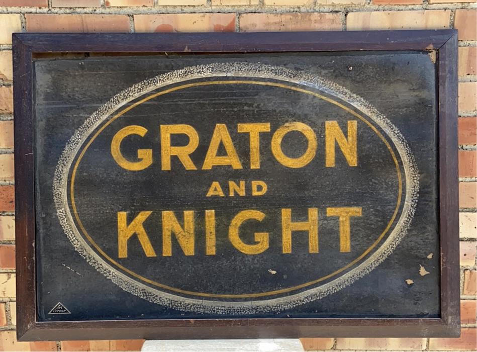 GRATON AND KNIGHT SIGN ON CARDBOARD